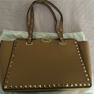 Tiffany & Fred Beige Studded Tote